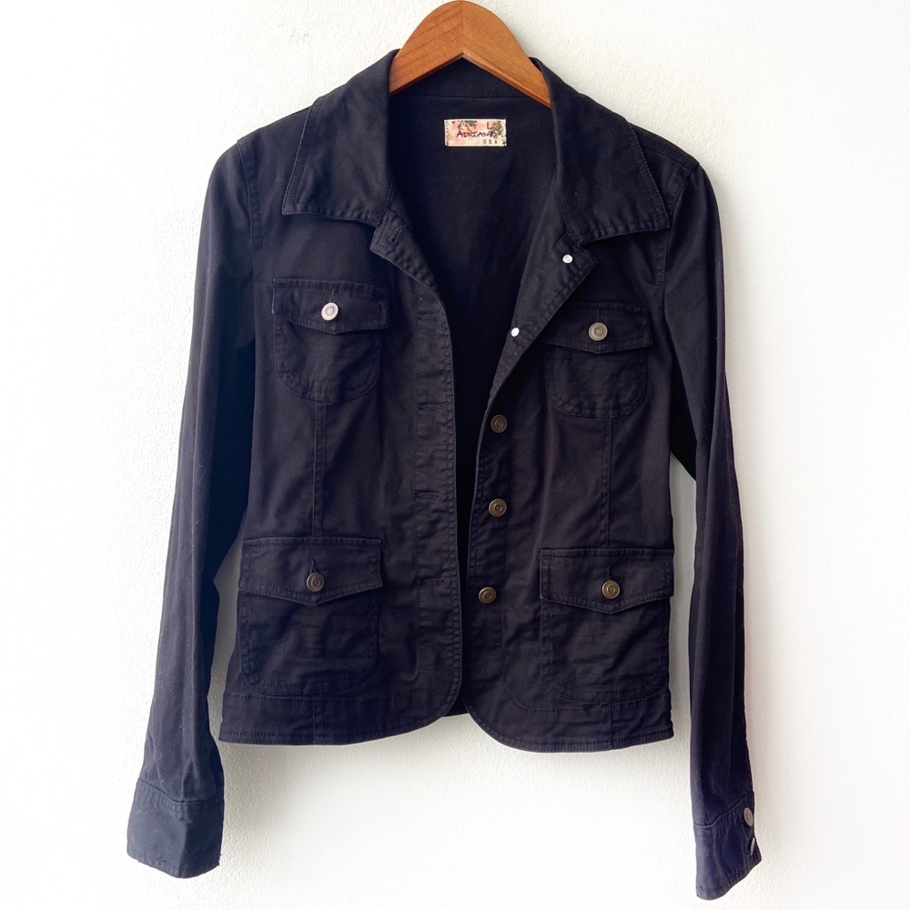 Nordstrom Adriana USA Black Denim Jacket